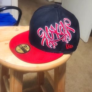 Red & Black NY fitted cap